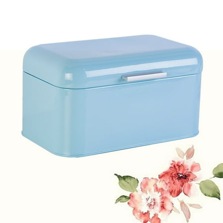 LITINKIMI 1Pcs Vintage Bread Box in Blue 11.8x7.9x6.3in for Kitchen and Store Storage