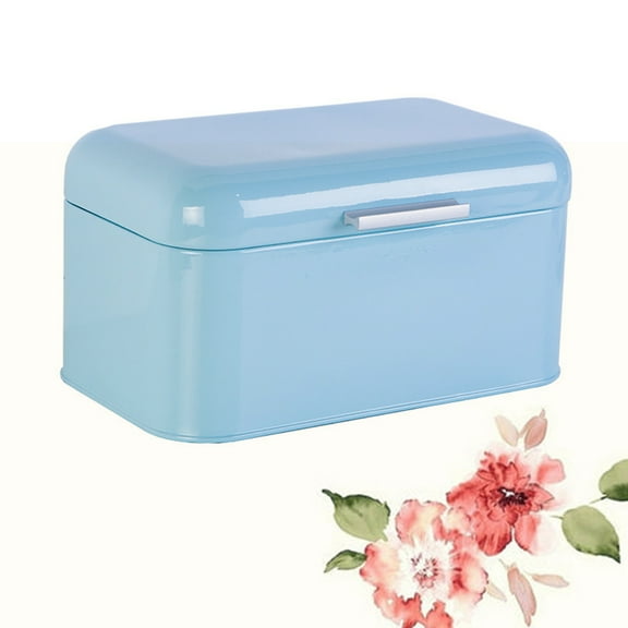 LITINKIMI 1Pcs Vintage Bread Box in Blue 11.8x7.9x6.3in for Kitchen and Store Storage