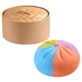 thumbnail image 2 of Juguete colorido con bollo al vapor y blandito con caja – Suave apretón sensorial de TPR, adorable decoración de escritorio Kawaii, juguete antiestrés portátil de 3,35 pulgadas para adultos, 2 of 9