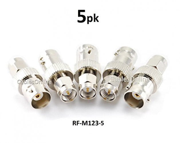CablesOnline RF-M122-10 10-PACK SMA Female to BNC Male Plug Coaxial RF Adapter 