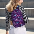 thumbnail image 6 of Naloa Bright Purple Butterflies Canvas Backpack for Men Women Rucksack Casual Travel Daypack College Tote Satchel Bookbag for Teens-Small, 6 of 7