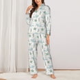 thumbnail image 2 of Balery Whale And Turtle Pattern Pajama Sets for Women Long Sleeve 2 Piece Sleepwear Loungewear Sets Soft PJ's with Pockets Long Sleeve Comfy Pj Sets-Large, 2 of 7