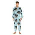 thumbnail image 3 of 1 Piece Adult Onesie Pajamas Cozy & Loose-Fit Sleepsuit Loungewear with Pockets Cartoon Dog Faces and Bones X-Small, 3 of 7