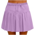 thumbnail image 3 of GUACER Pleated Mini Skort for Women High Waisted Athletic Skirt with Built-in Shorts, Preppy A-Line Casual Tennis Skirt, 3 of 5