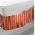 thumbnail image 2 of Geometric Bed Skirt, Repetitive Lines in Various Modern Tones Symmetrical Ornates, Elastic Bedskirt Dust Ruffle Wrap Around for Bedding Decor, 4 Sizes, Pale Salmon Pink, by Ambesonne, 2 of 2