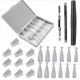 thumbnail image 1 of Arealer 132PCs Ongles Double Formes Kit Nail Art Extension Forme Outil Réutilisables Ongles Clips Pinces à Brosse Double-Extrémité Cueilleur Limes à Ongles pour Bricolage Nail Art, 1 of 7