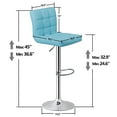 thumbnail image 6 of ZenSports Set of 4 Height Adjustable Swivel Bar Stool PU Leather Indoor Kitchen W/Back, Lake Blue, 6 of 9