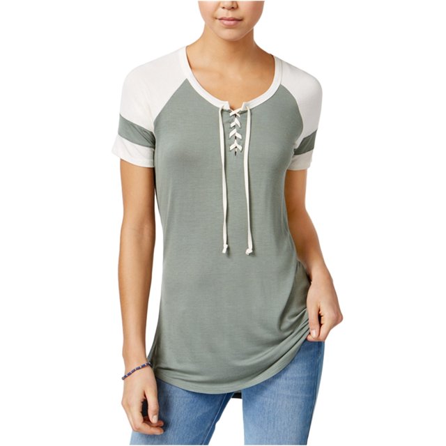 Camiseta básica de hockey con cordones Ultra Flirt para mujer, verde, grande Ultra Flirt Camiseta básica