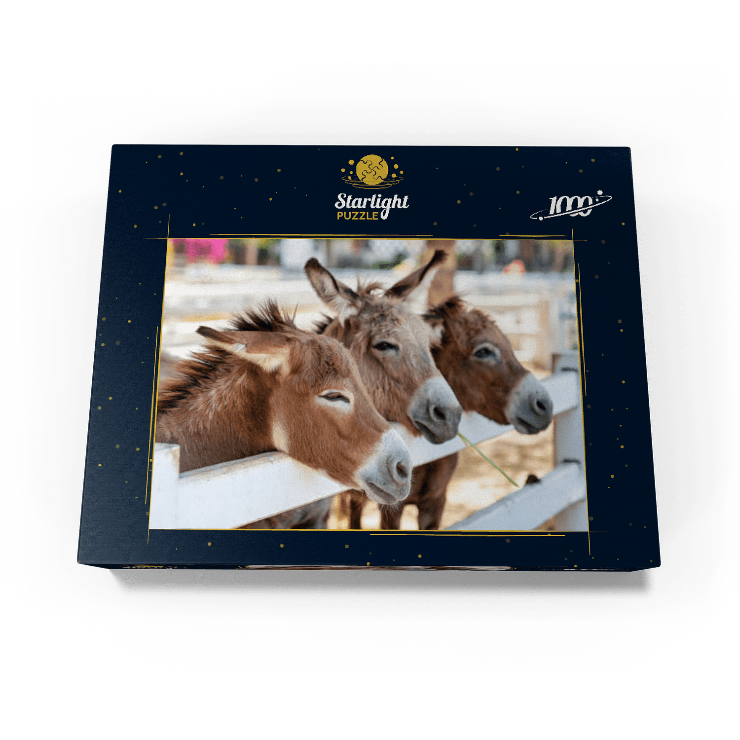MyPuzzle - Three Donkeys On The Farm - Premium 1000 Piece Jigsaw Puzzle for Adults