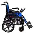 thumbnail image 3 of Electric Foldable Mobility Wheelchair for Seniors and Adults | Heavy Duty Lightweight (72 lb) Easily Lifted and Carried - Black Frame Blue Seat, 3 of 7