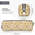thumbnail image 3 of Yiaed Honey Honeycomb Print Leather Pencil Case - Leather Pen Pencil Holder - Elegant & Practical Pencil Pouch for Work & Office, 3 of 7