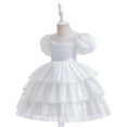 thumbnail image 4 of Flower Girls Dresses Pearl Puff Sleeve Tulle Wedding Princess Dress for 4-9Year, 4 of 7
