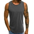 thumbnail image 2 of Ernkv Men's Loose Comfy Tank Tops Clearance Fashion Sleeveless Shirts Round Neck Pullover Leisure Comfy Solid Tees Clothing Holiday Summer Dark Gray M, 2 of 6