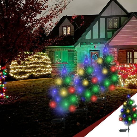 JLFNYA Christmas Decorations Clearance!Solar Christmas Tree Lamp,Garden Decoration,Lawns LED Color Lamp,Outdoor Landscapes Lamp for Garden,Patio,Yard,Flowerbed,Parties