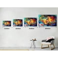 thumbnail image 5 of HFDF Street Art Style Wall Art Colorful Graffiti Melody Violin Note Picture Print Modern Wall Decor Artwork for Music Room KTV Karaoke Music Painting Ready to Hang 16x12inch Framed, 5 of 7