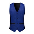 thumbnail image 5 of hoksml Men's Glitter V-Neck Suit Vest, 4 Button Slim Fit Formal Waistcoat with Adjustable Back Strap and Pockets, Wedding Party Dress Vest, 5 of 9