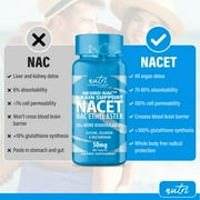 Neuro NAC Supplement N-Acetyl Cysteine Ethyl Ester - 20x More Bioavailable Than NAC 600 mg - Boost Glutathione 10x More Than Liposomal Glutathione - N Acetyl Cysteine Ethyl Ester - NACET (60 Capsules)