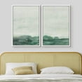 thumbnail image 5 of IDEA4WALL Framed Canvas Print Wall Art Set of 2 Watercolor Pastel Green Blue Landscape Abstract Modern Art Decorative Contemporary Artwork for Bedroom, Office, Hotel - 24"x36"x2 Panels White, 5 of 5