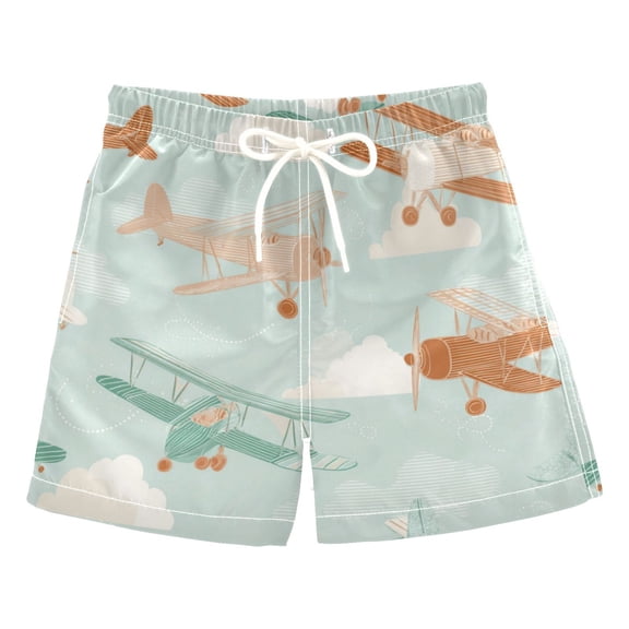 Kids' Beach Pants Comfortable Swim Trunks Cute Airplanes Shorts for Pool Vacation and Lounge Wear 2T