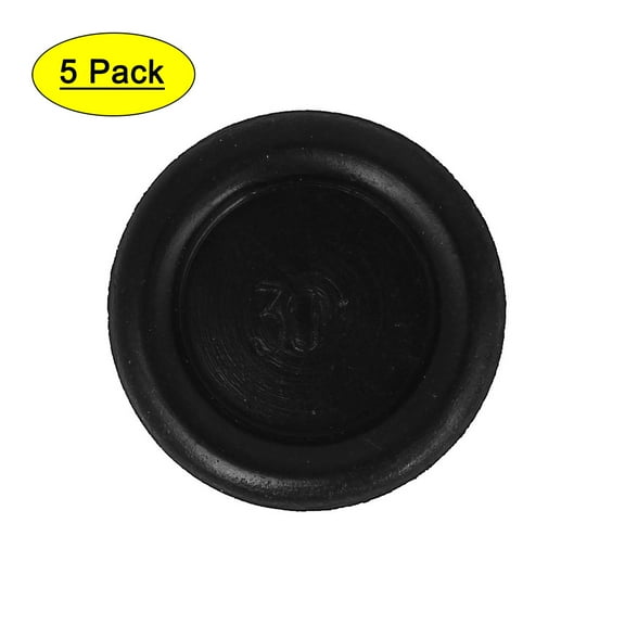 5pcs Black Rubber Closed Blind Blanking Hole Wire Cable Gasket Grommets 30mm