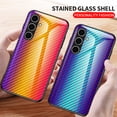 thumbnail image 5 of for Samsung Galaxy S25 FE Case, Carbon Fiber Pattern Tempered Glass Phone Case, Lightweight Slim Shockproof Protective Cover, Anti-Scratch Stained Glass Shell for Samsung Galaxy S25 FE, Color, 5 of 7