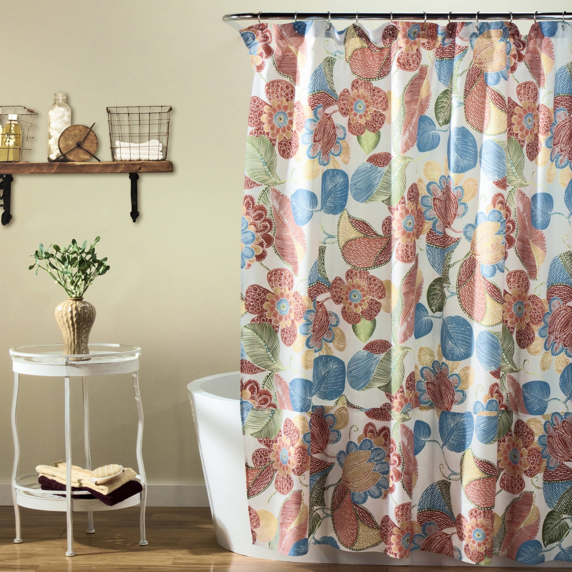 Lush Decor Layla Shower Curtain, Orange/Blue - Walmart.com