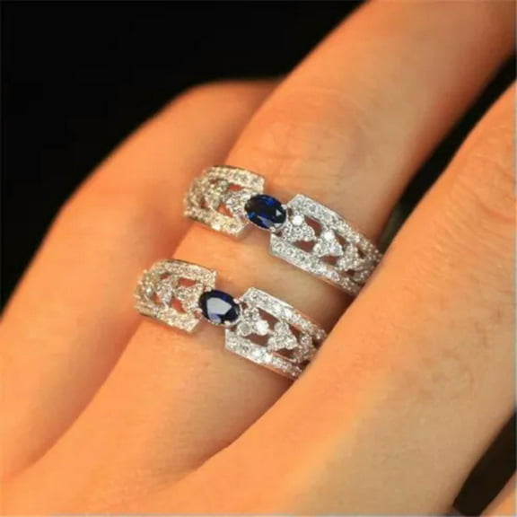 Elegant Anniversary Jewelry Cubic Zirconia 925 Silver Ring Gifts Sz 6-10