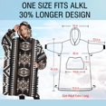 thumbnail image 4 of Oversized Wearable Blanket Hoodie,Brown Triangular Geometric Pattern Sherpa Blanket Hoodie with Super Pockets,Super Warm Fuzzy Pullover for Women & Men, 4 of 6