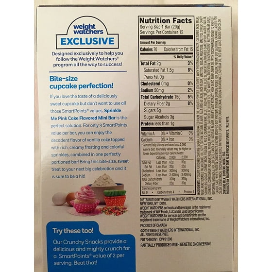 weight watchers sprinkle me pink mini bars 12 bars 0 70 oz weight watchers sprinkle me pink mini bars 12 bars 0 70 oz walmart com