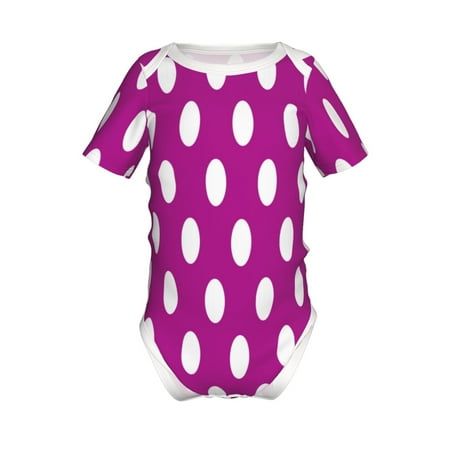 

Coaee Purlpe And White Polka Dot for Soft Baby Short-Sleeve Bodysuit Baby Climbing Clothes Baby Girls Boys Bodysuit Romper-18 Months