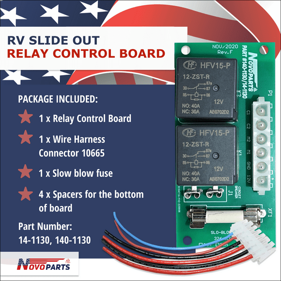 RV Slide Out Relay Control Board 14-1130 or 140-1130 for Power Gear Fleetwood 246063 135696 Wire Harness Controller Included