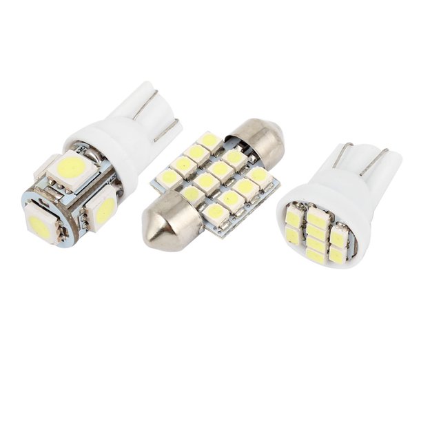 T10 LEDs SMD Blanca Luz de Techo Pack de 15Pcs Bombillas Festón para el Vehículo Unique Bargains Domo Mapa Escalón de la puerta (Cortesía) Maletero (Carga) Luz