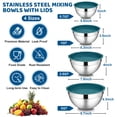 thumbnail image 2 of Walchoice Mixing Bowls with Lid Set of 4, Stainless Steel Nesting Metal Bowls for Kitchen Storage, Ideal for Preparing Cooking Serving Freezing, Size 0.7 & 1.2 & 2 & 2.5 QT - Blue, 2 of 7