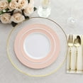 thumbnail image 2 of Efavormart 10 Pack White Plastic Dinner Plates With Blush Rose Gold Spiral Rim, 10" Round Disposable Party Plates, 2 of 11