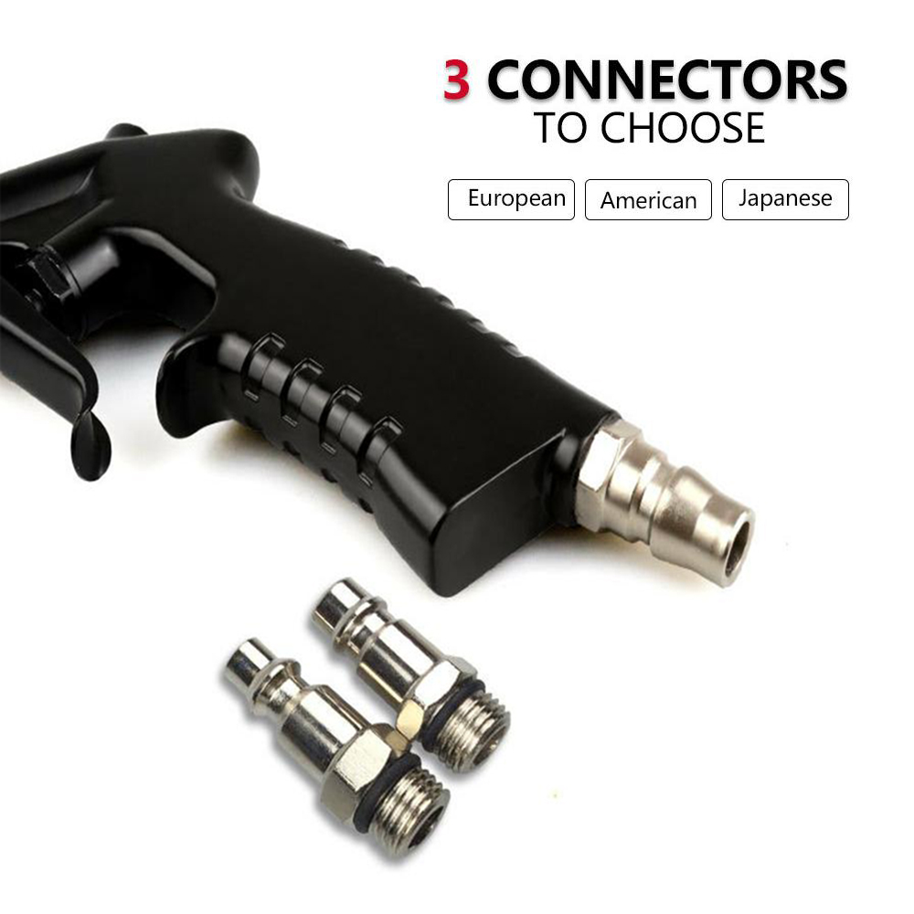 Air Blow Gun With Nozzle And Brush High-Pressure Car Cleaning Gun Kit With Europe/America/Japan Connectors Detailing Tools For Seats Carpets Cushions Vents Roof