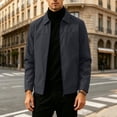 thumbnail image 6 of Lightweight Zip Up Jackets for Men Side Pockets Fall Spring Casual Work Outerwear, 6 of 6