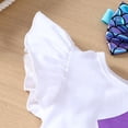 thumbnail image 6 of SonxaHe Newborn Girl's Outfits Birthday Short Sleeve Bodysuit Scale Print Pants Baby Stylish Cozy Summer Outfit Set,3-Piece Purple,Size 6-12 M, 6 of 8