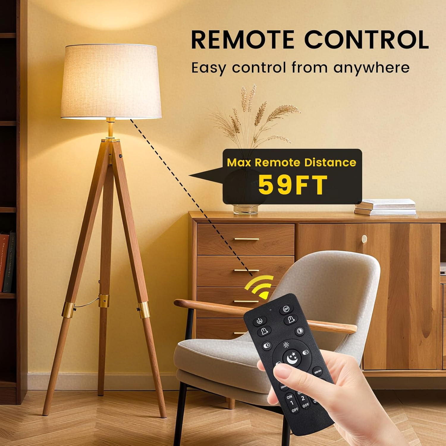 FEFEFW-E26 LED Light Bulbs with Remote Control, 9W LED Bulbs 60W Equivalent, 3000K-6000K Stepless Dimmable, E26 Base, Remote Control Light Bulbs with Timing, Memory Function, for Home Decor, 2Bulb &