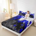 thumbnail image 3 of Manfei Abstract Marble Bed Sheets 4pcs, Black Blue White King Sheets, Modern Watercolor Marbling Sheet Set, Super Cozy Room Decor, 3 of 7