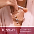 thumbnail image 5 of JeenMata 2.75 Carat June Birthstone Necklace - Pear Cut Two Stone Alexandrite & Cubic Zirconia Necklaces in 18K White Gold Plating Gift for Women, Mother, Her, 5 of 9