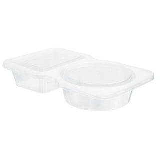 Futura 6 oz Clear Plastic Snack / Condiment 2-Compartment Container - with  Lid, Microwavable - 4 x 3 3/4 x 1 - 500 count box