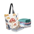 thumbnail image 2 of FORMRS Womens Canvas Tote Bag with Zipper Inner Pocket Shoulder Handbag, White Mushroom, 2 of 7