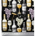 thumbnail image 1 of Soimoi polyester Crepe Fabric Grapes,Wine Glass & Bottle Print Sewing Fabric Yard 52 Inch Wide, 1 of 3