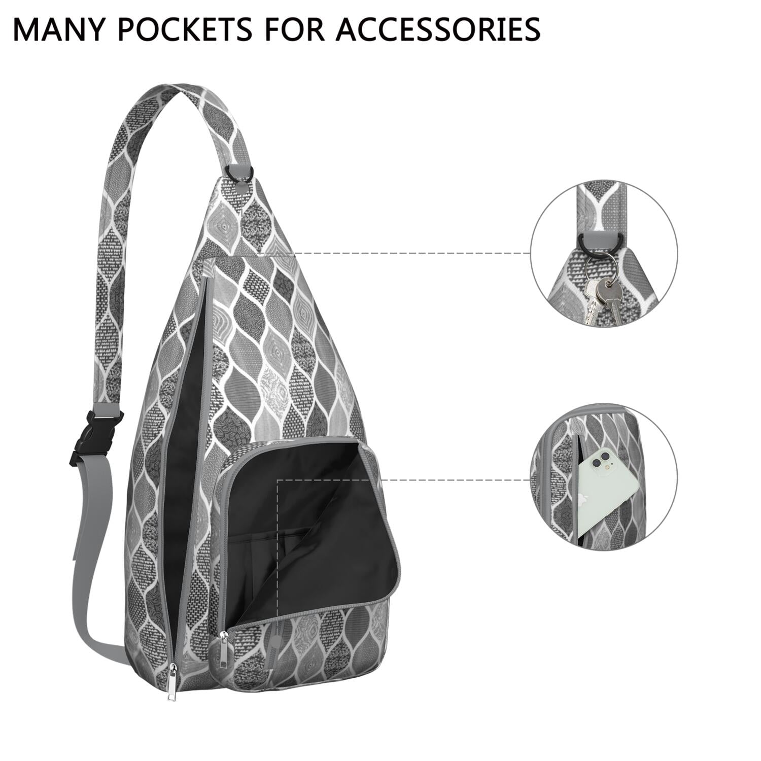 Artistic Nordic Sling Bag - Water-resistant Lightweight Crossbody Chest Pack with Bohemian Retro Patterns for Women