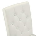 thumbnail image 5 of NYEESS Set of 4 White PU Dining Chairs with Ergonomic Buckle Backrest and Silver Legs, 5 of 9