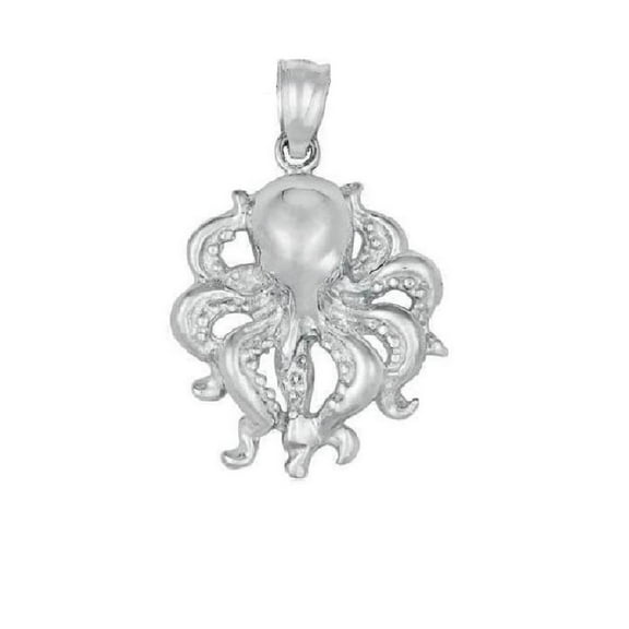 925 Sterling Silver Necklace w/ Octopus Pendant Charm