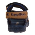 thumbnail image 3 of Rugged Bear Boys Open Toe Doule Hook & Loop Toddler Sport Sandals - Navy Tan, 8, 3 of 5