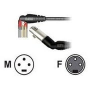 Planet Waves - Microphone cable - XLR3 male to XLR3 female - 10 ft - double shielded - angled connector, molded