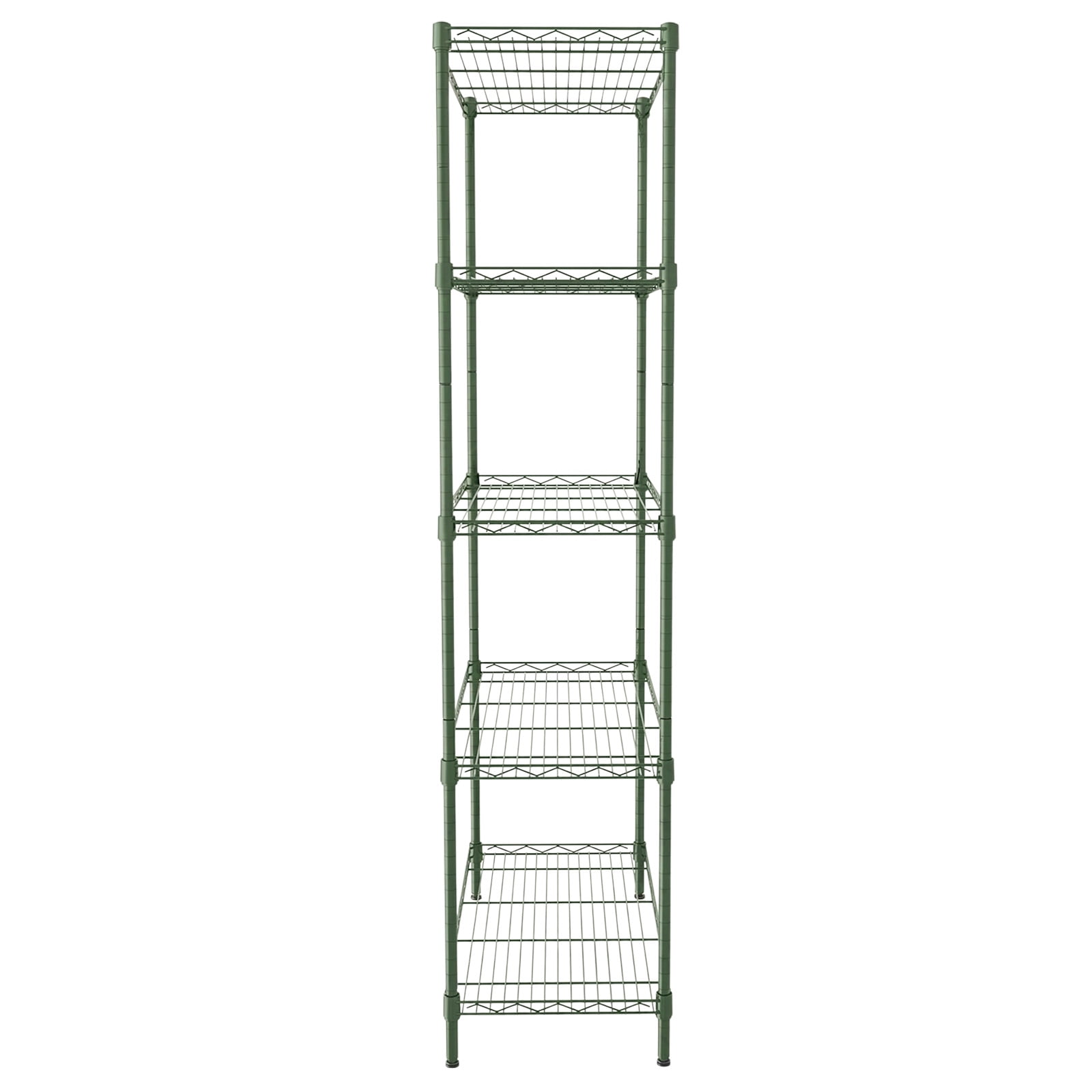 5-Layer Adjustable Display Rack Iron Household Shelf with Adjustable Feet 29.13 x 13.39 x 59.06 in Forest Green