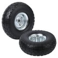 thumbnail image 1 of 10" Flat Free Tires, 4.10/3.50-4 Air Less Tires Wheels with 5/8" Bearings, Solid Rubber Tyre Wheels for Hand Truck, Trolley, Garden Wagon Cart, Wheelbarrow, Lawn Mower (2 Pack), 1 of 8